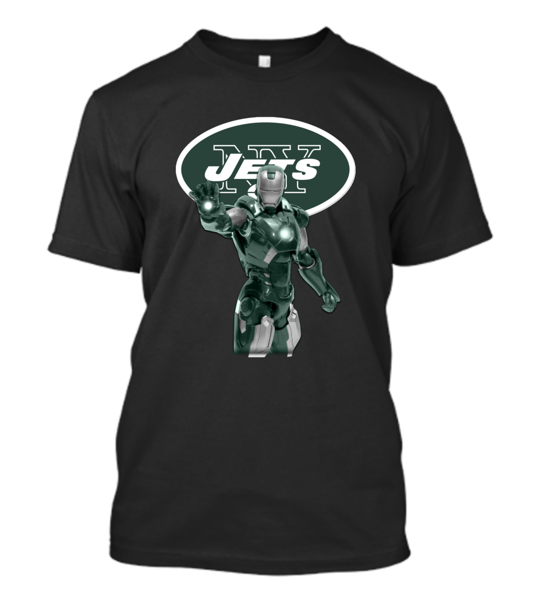 Iron Man New York Jets Marvel Superhero Nfl Fan Crossover T-Shirt