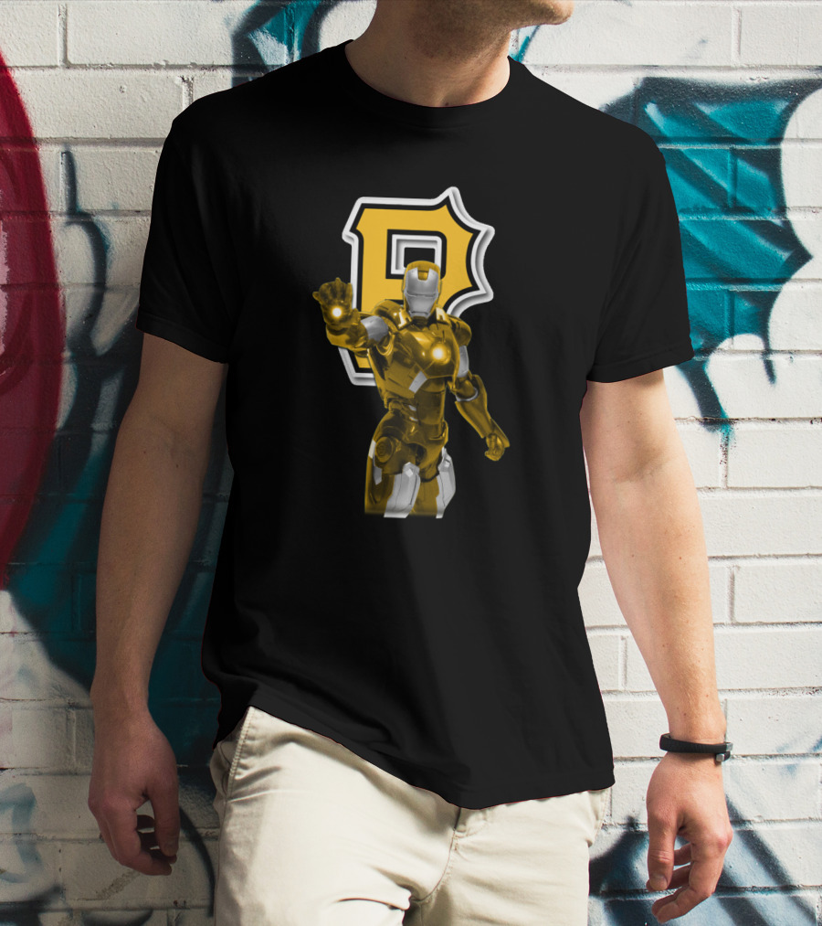 Iron Man With Pittsburgh Pirates T-Shirt