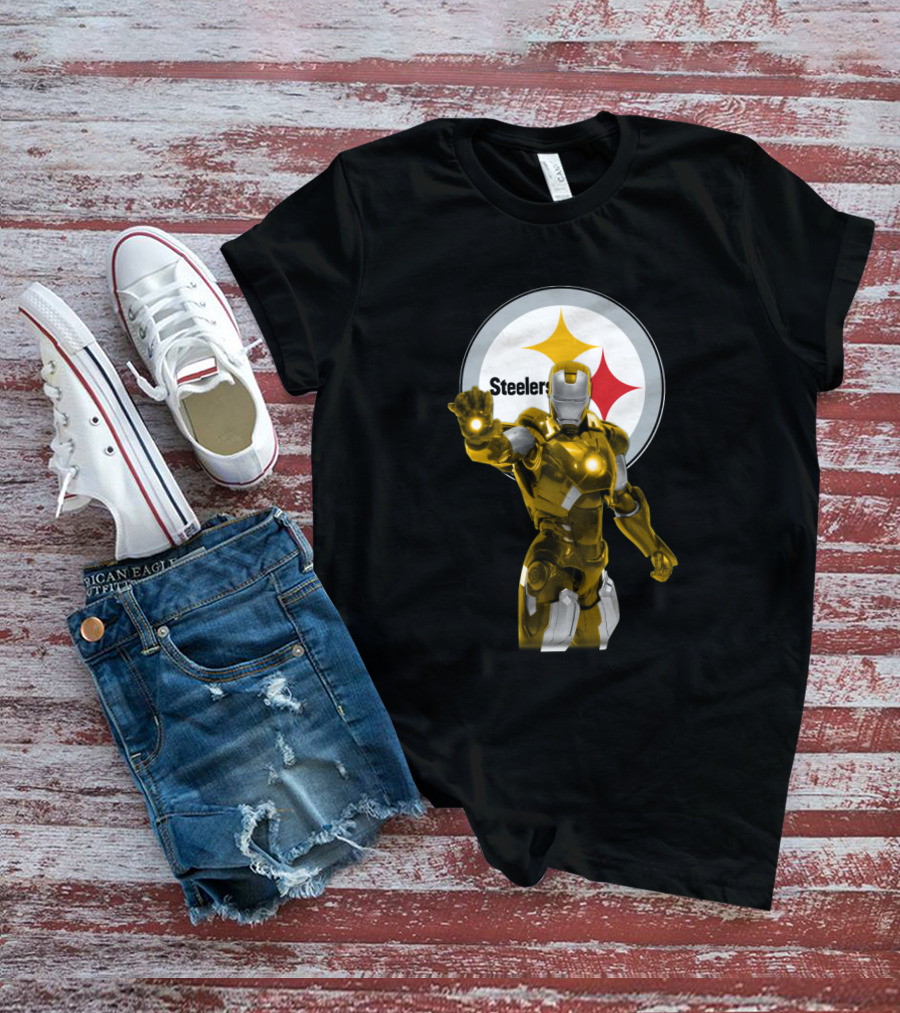 Iron Man Steelers Fans Marvel Crossover T-Shirt