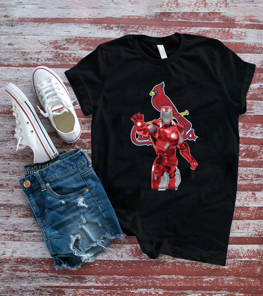 Iron Man St. Louis Cardinals Mashup Marvel Baseball Hero Fusion T-Shirt
