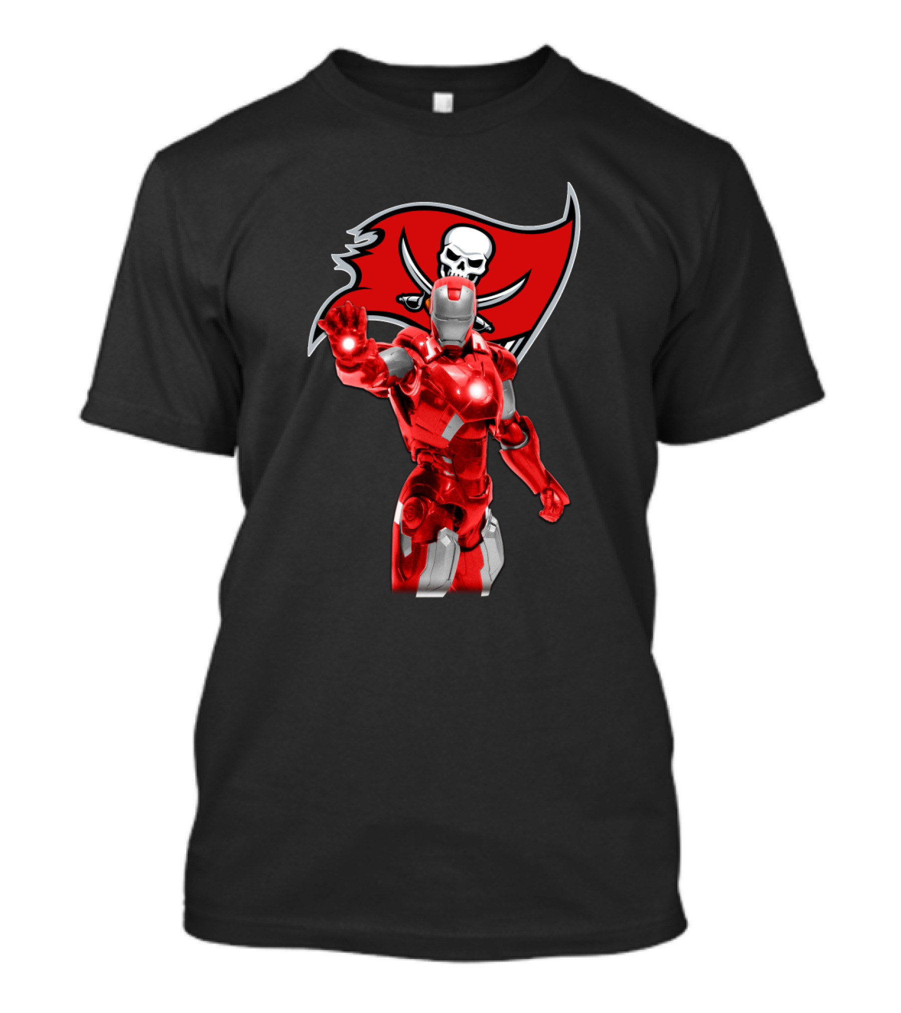Iron Man Buccaneers Fans Tampa Bay Crossover Marvel Football Enthusiasts T-Shirt