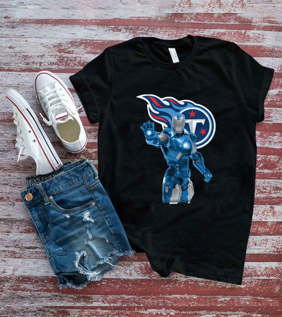 Iron Man Crossover With Tennessee Titans Fan Gear T-Shirt