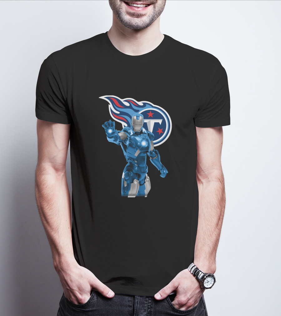 Iron Man Crossover With Tennessee Titans Fan Gear T-Shirt