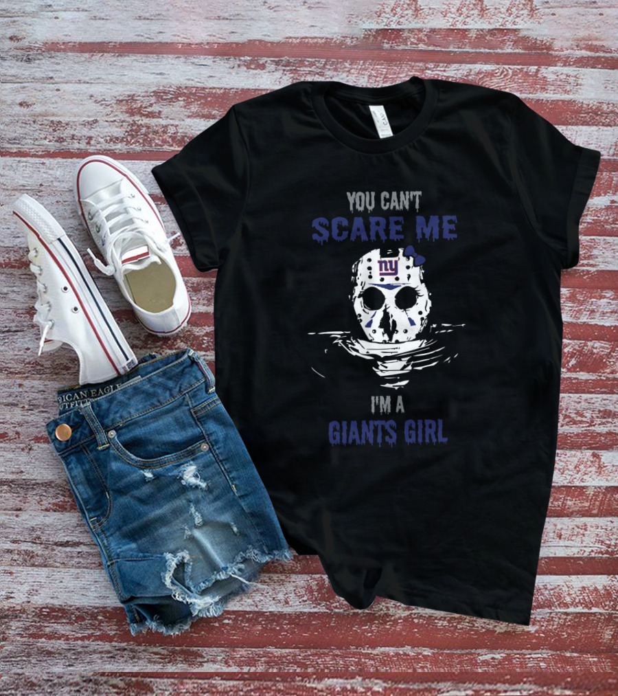 You Can't Scare Me I'm A Giants Girl Jason Voorhees Mask T-Shirt