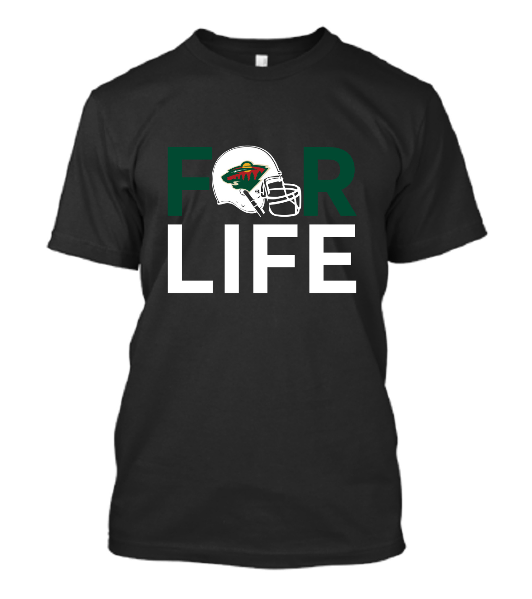 Minnesota Wild Hockey Helmet For Life T-Shirt