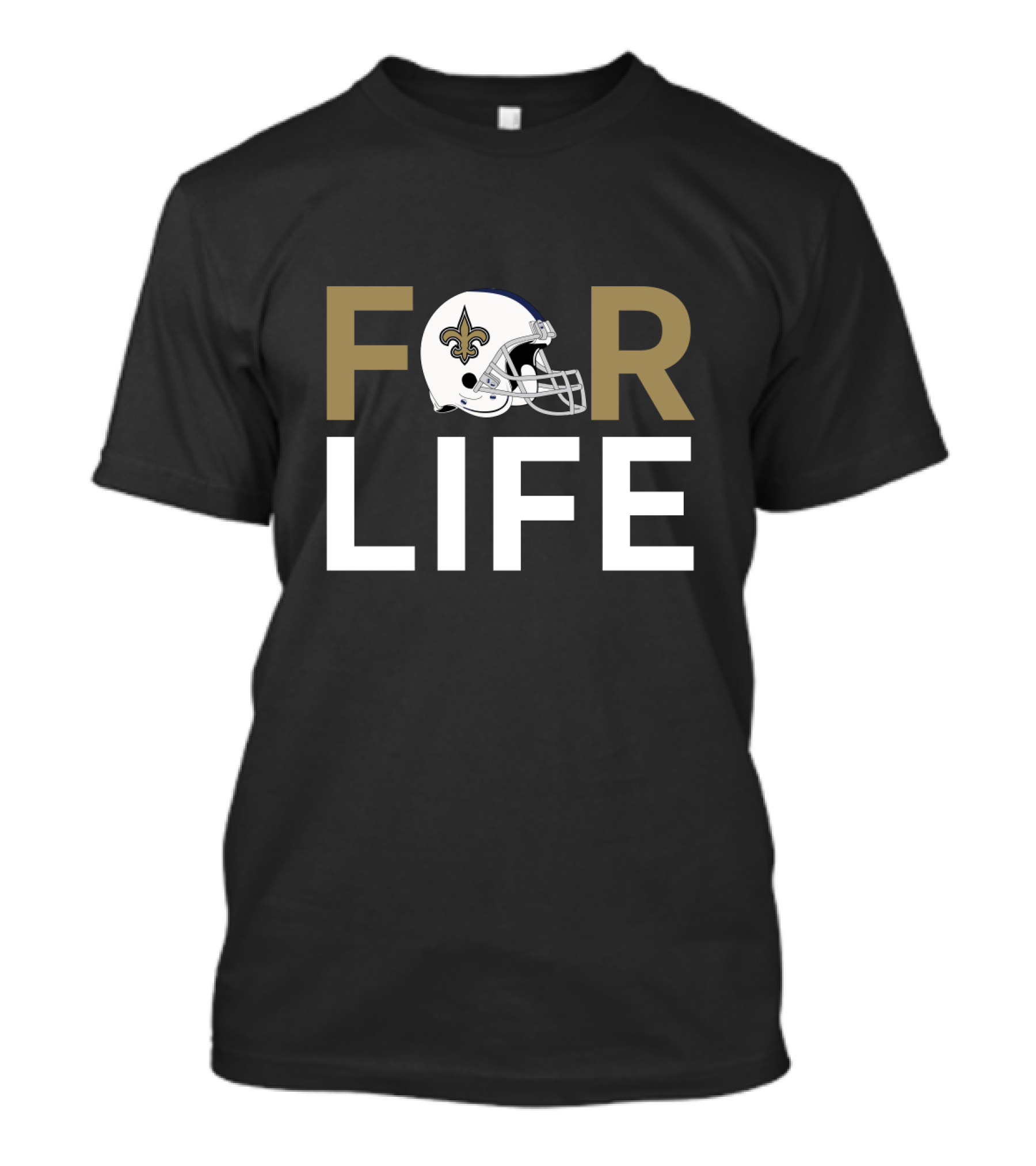 New Orleans Saints For Life Helmet Fans T-Shirt