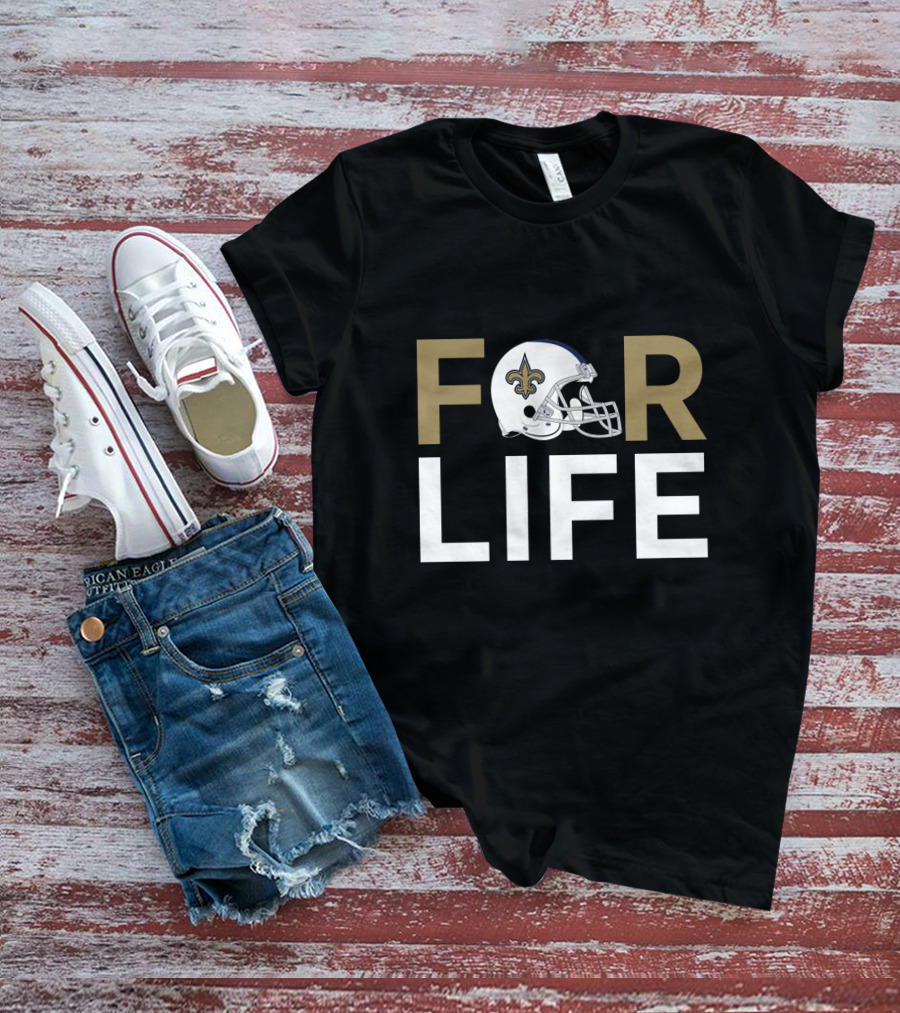 New Orleans Saints For Life Helmet Fans T-Shirt