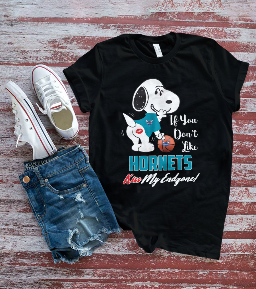 If You Don't Like Hornets Kiss My Endzone Snoopy Charlotte Hornets T-Shirt