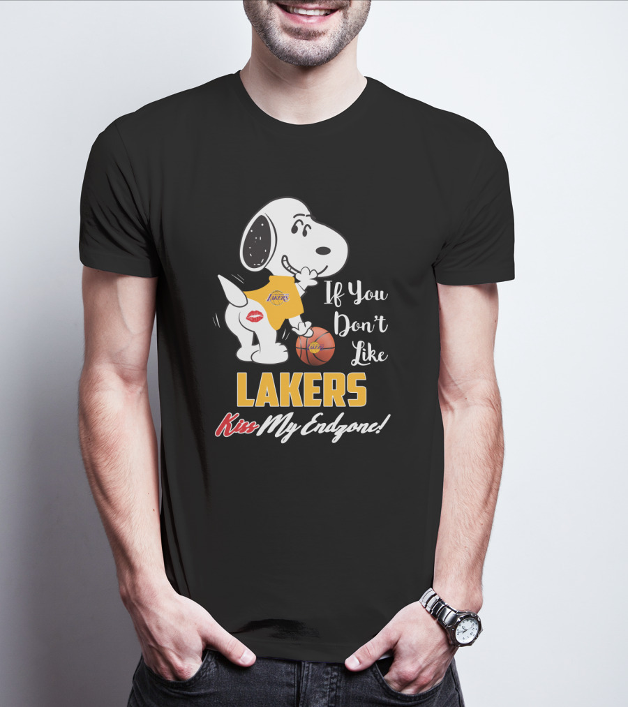 If You Don't Like Lakers Kiss My Endzone Snoopy Los Angeles Lakers Fans T-Shirt