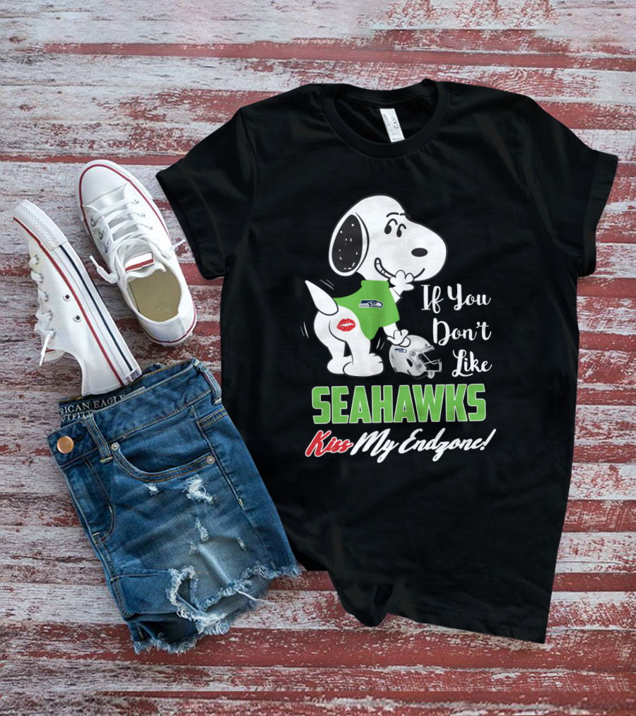 Snoopy If You Don't Like Seahawks Kiss My Endzone T-Shirt