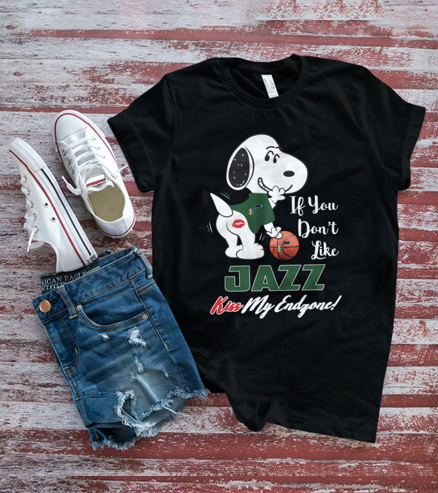 If You Don't Like Jazz Kiss My Endzone Snoopy Utah Jazz T-Shirt