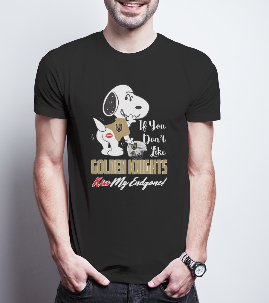 Snoopy If You Don't Like Golden Knights Kiss My Endzone T-Shirt