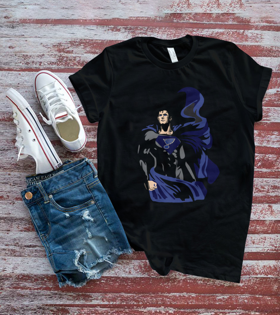 Superman St. Louis Blues Logo Fan T-Shirt