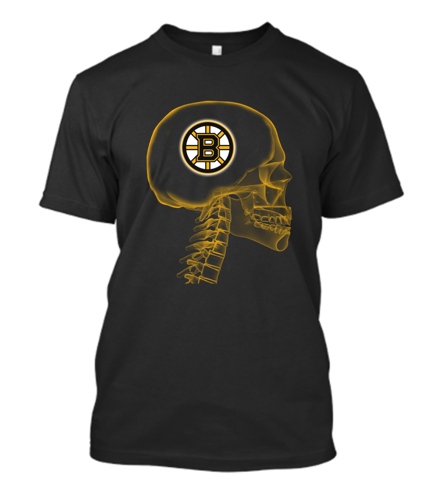 Boston Bruins Skull Logo Halloween Fans Brain Mri T-Shirt