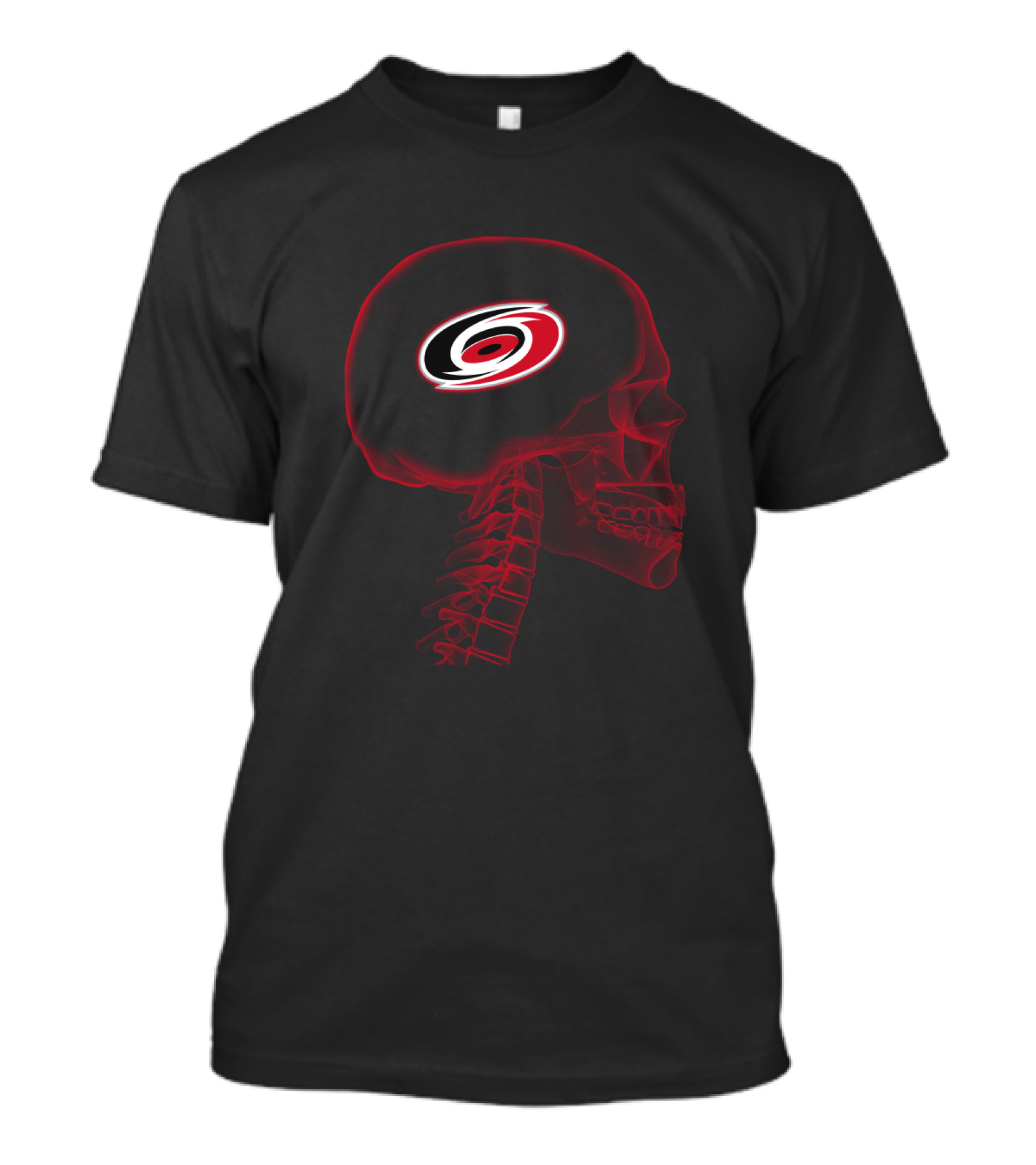 Carolina Hurricanes Logo In Brain Halloween Skull T-Shirt