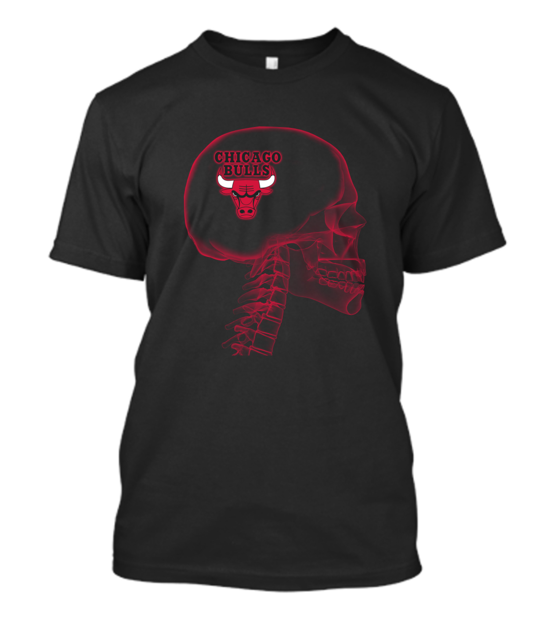 Chicago Bulls Skull Halloween Brain Fan T-Shirt