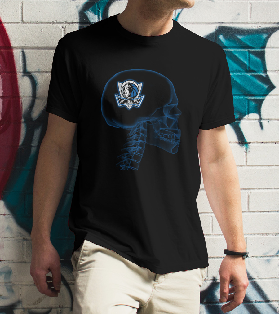Dallas Mavericks Brain Skull Halloween T-Shirt