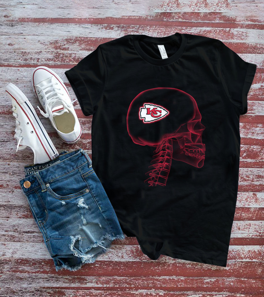 Kansas City Chiefs Skull Logo Halloween Theme T-Shirt
