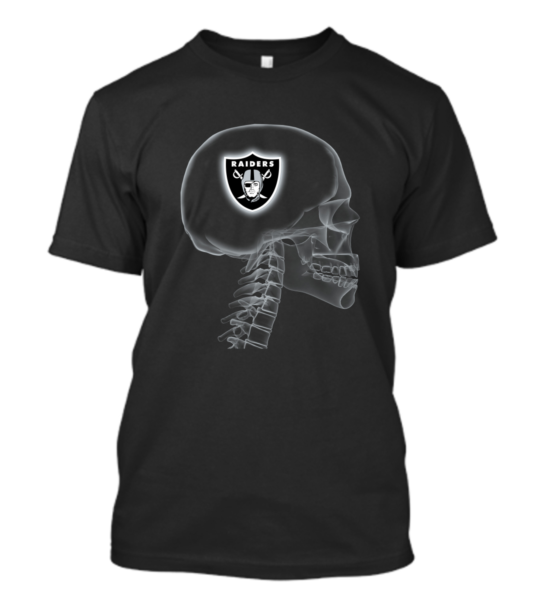 Raiders Skull X-Ray Halloween Brain Theme T-Shirt