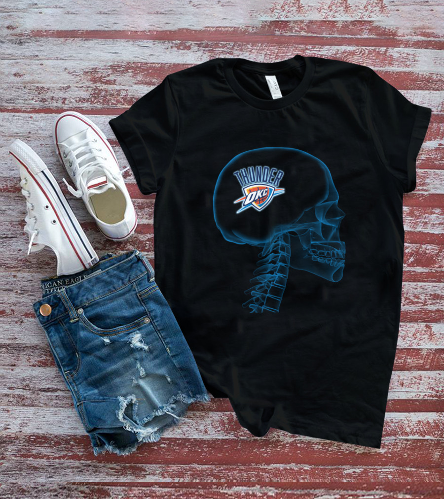 Thunder Okc Skull Halloween Oklahoma City T-Shirt