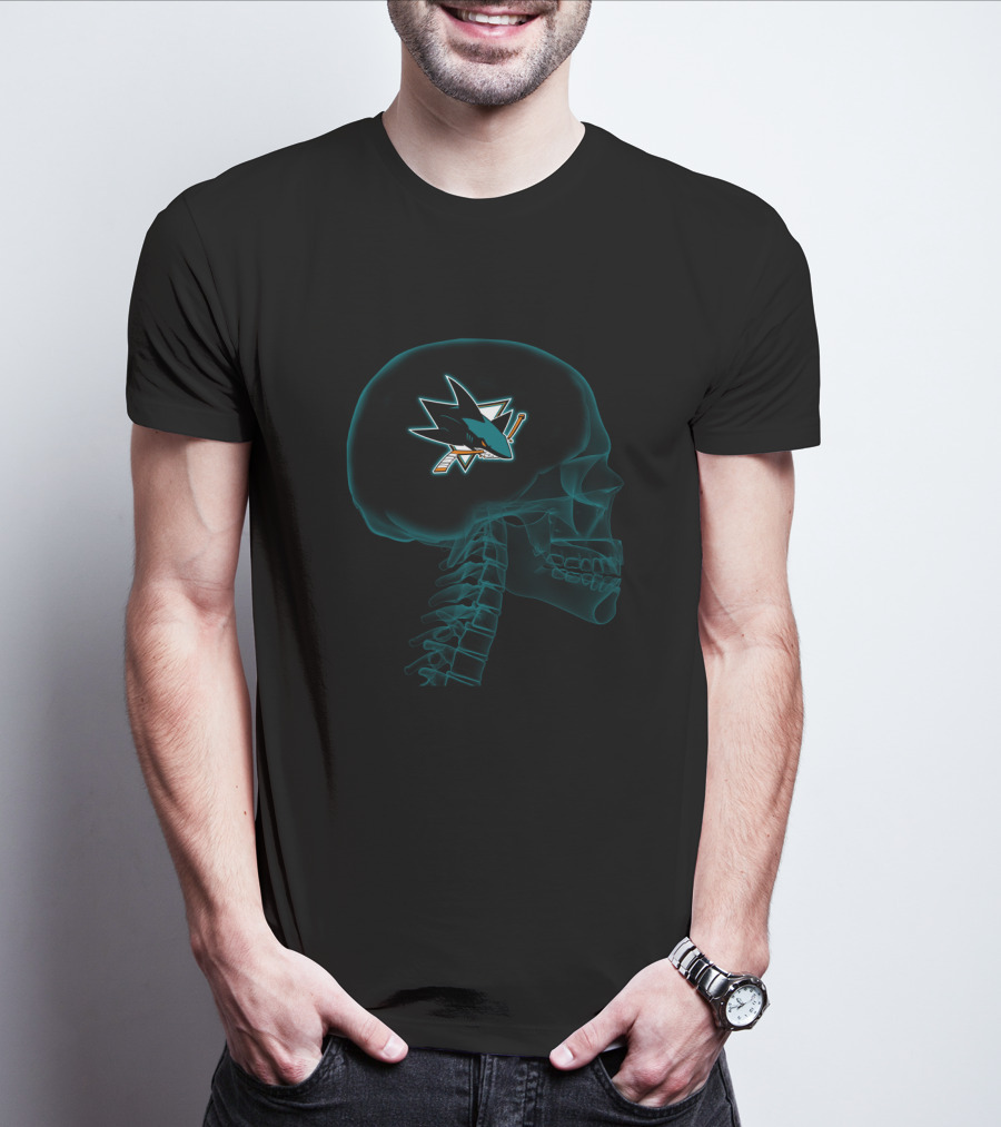 San Jose Sharks Brain Halloween X-Ray T-Shirt