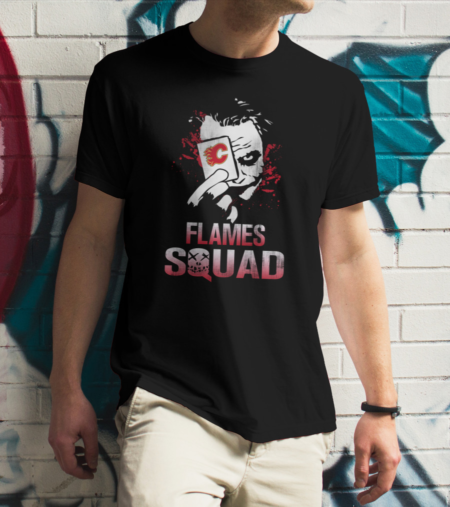 Flames Squad Joker Calgary Flames Fans Playing Card T-Shirt