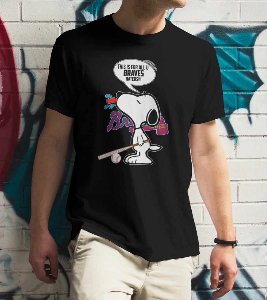 Snoopy Braves Haters Baseball Bat Fan T-Shirt