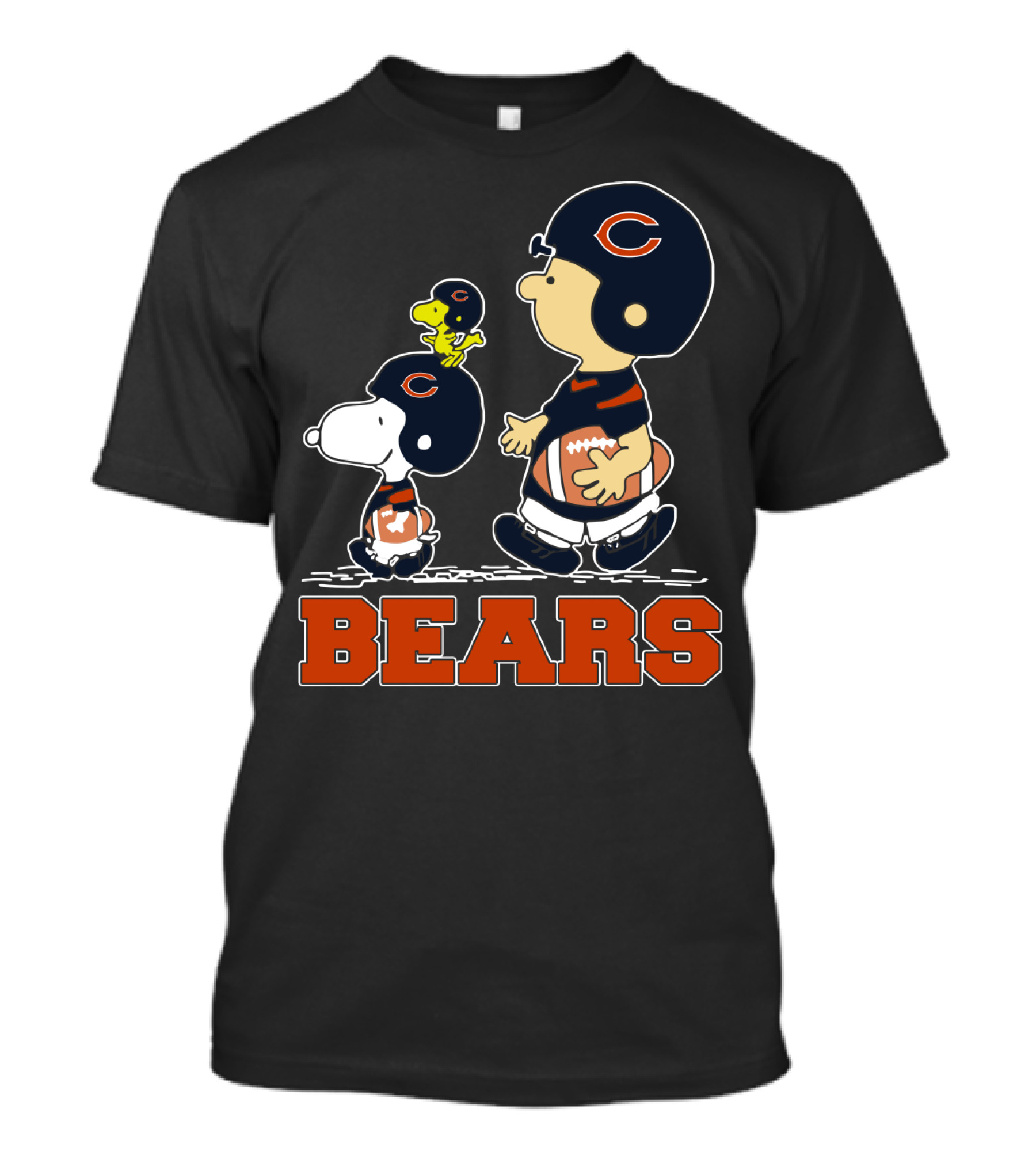 Snoopy Woodstock And Charlie Brown Bears Football Fans T-Shirt