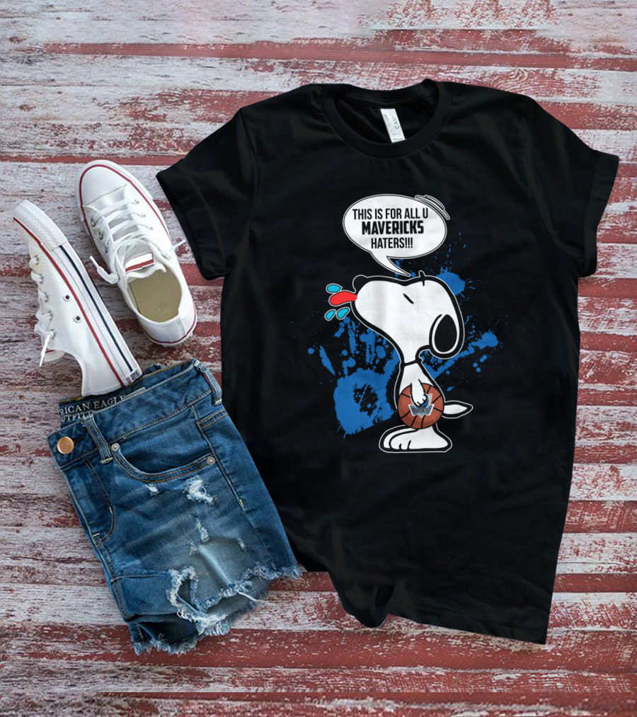 Snoopy Mavericks Basketball Haters Speech Bubble T-Shirt