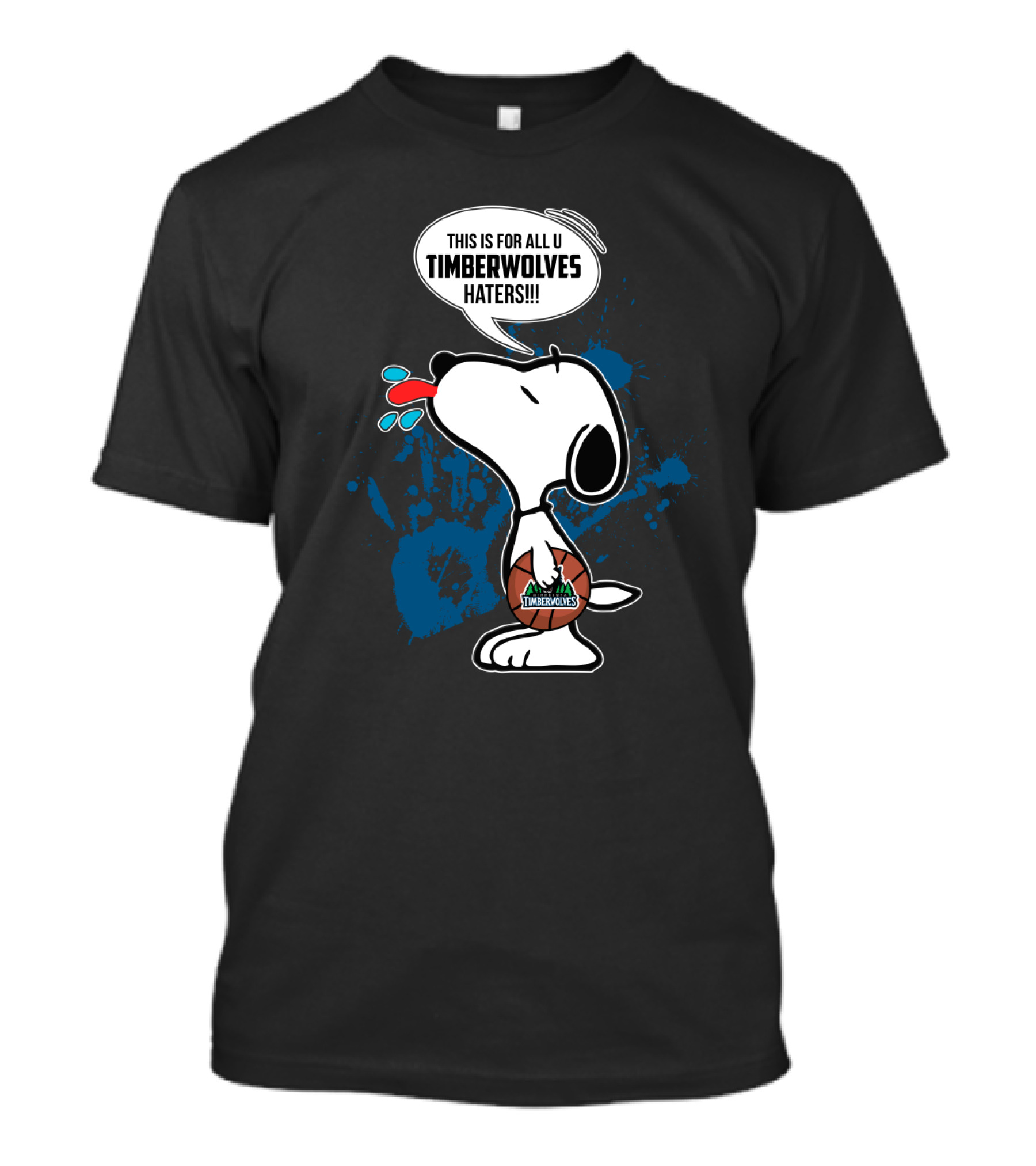 Snoopy Timberwolves Haters Throwback T-Shirt
