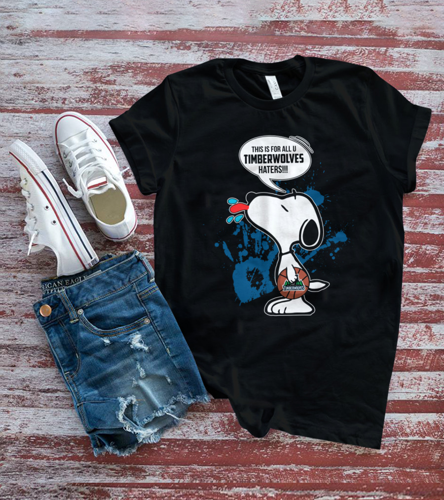 Snoopy Timberwolves Haters Throwback T-Shirt