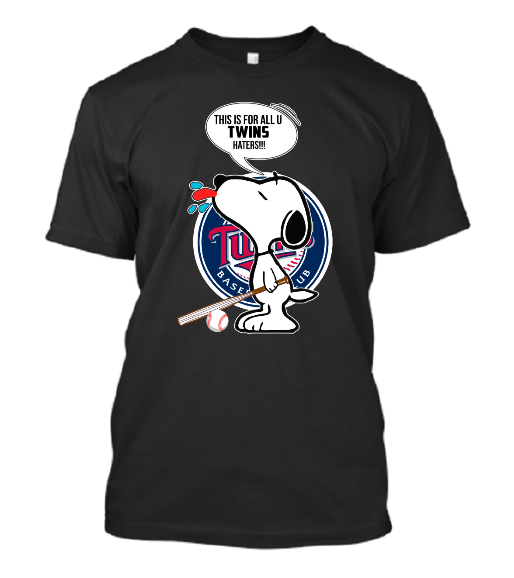 Snoopy This Is For All U Twins Haters Baseball Club T-Shirt