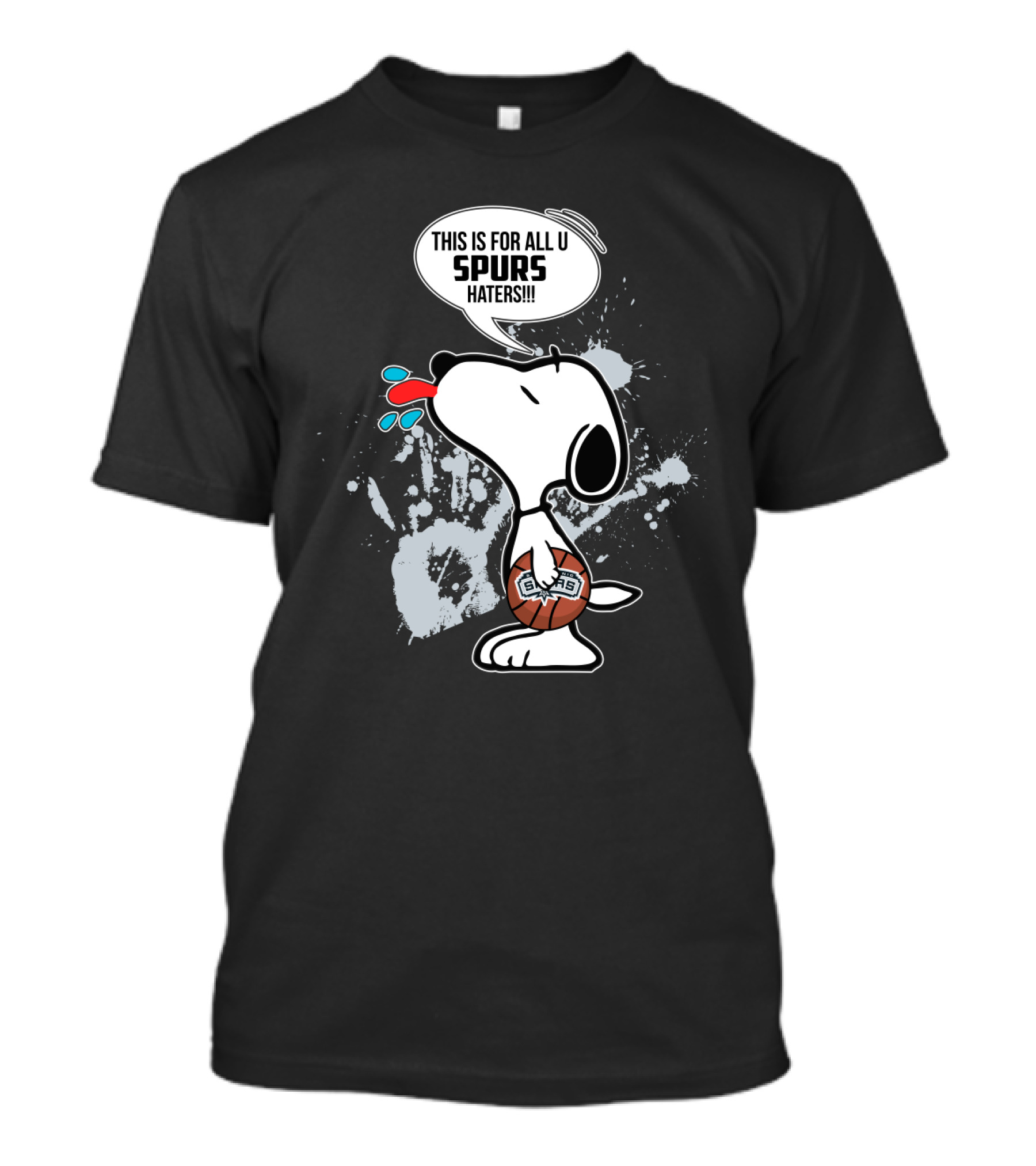 Snoopy Spurs Haters Basketball Fan Expression T-Shirt