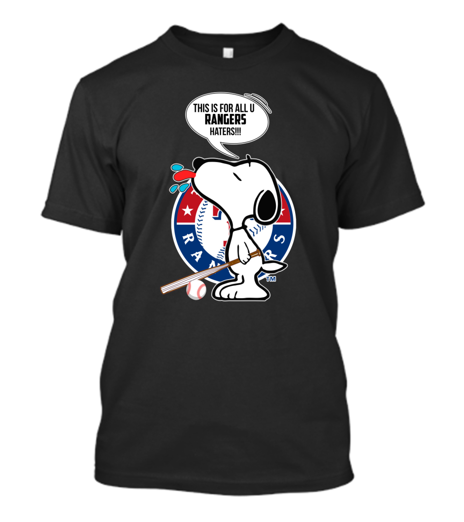 Snoopy This Is For All U Rangers Haters Peanuts Texas Rangers Fans T-Shirt