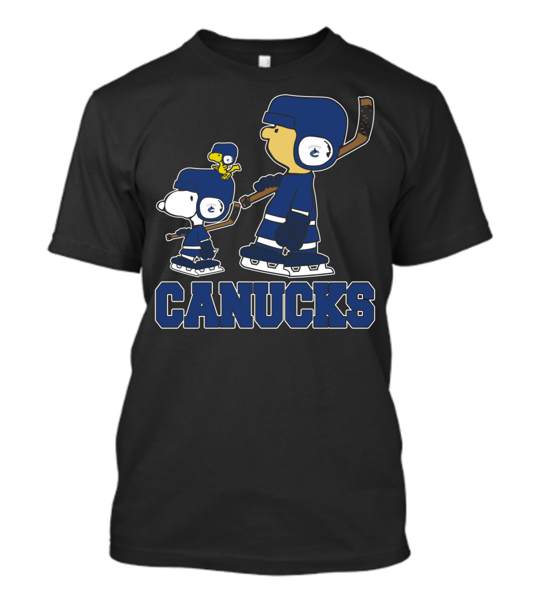 Snoopy And Woodstock In Vancouver Canucks Hockey Gear T-Shirt