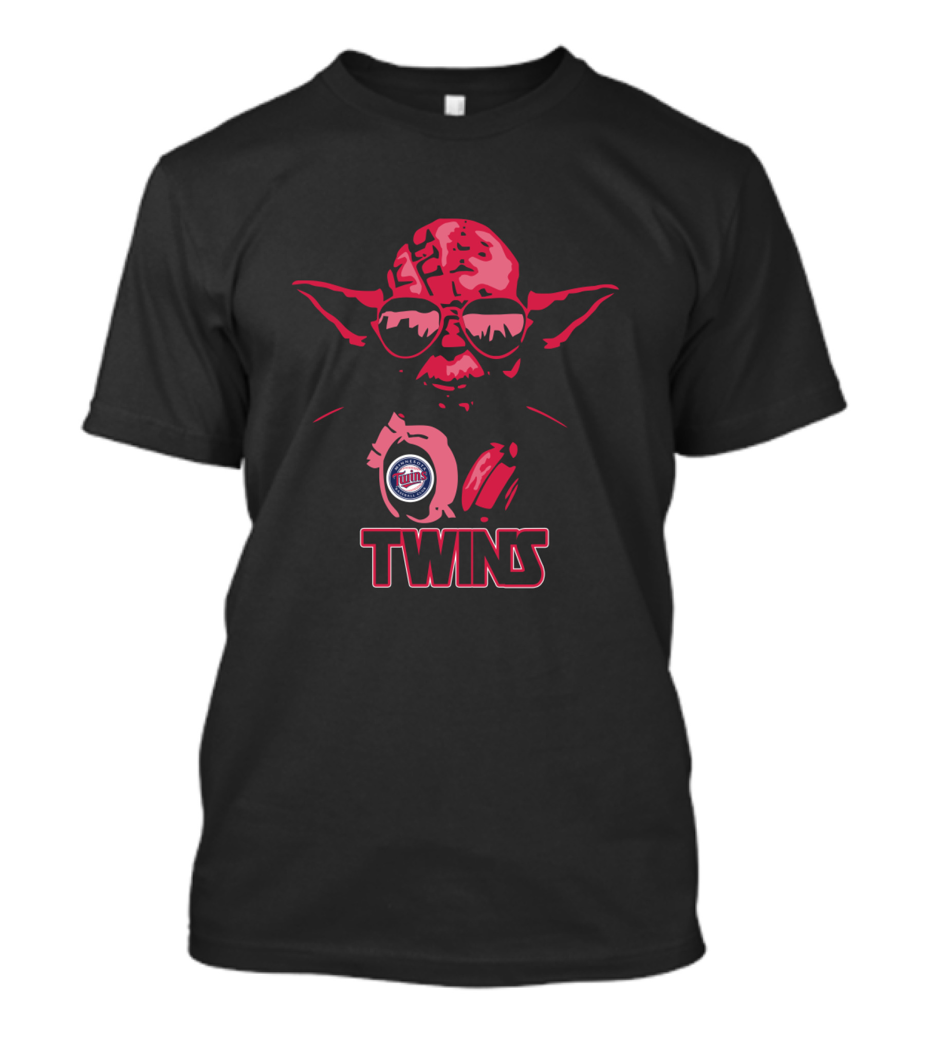 Yoda With Sunglasses And Minnesota Twins Baseball T-Shirt