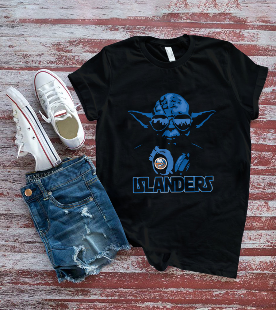 Yoda Star Wars New York Islanders Fans Embodying Jedi Wisdom And Hockey Passion T-Shirt