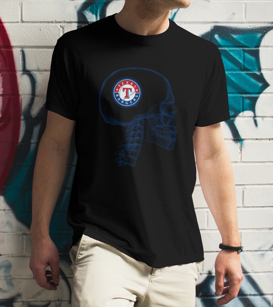 Texas Rangers Brain X-Ray Halloween Fan T-Shirt
