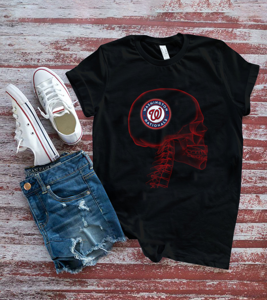 Washington Nationals Brain Skull Halloween T-Shirt