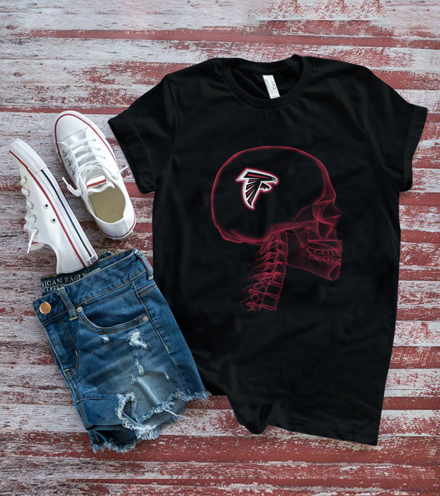 Atlanta Falcons Brain Skeleton Halloween Theme T-Shirt