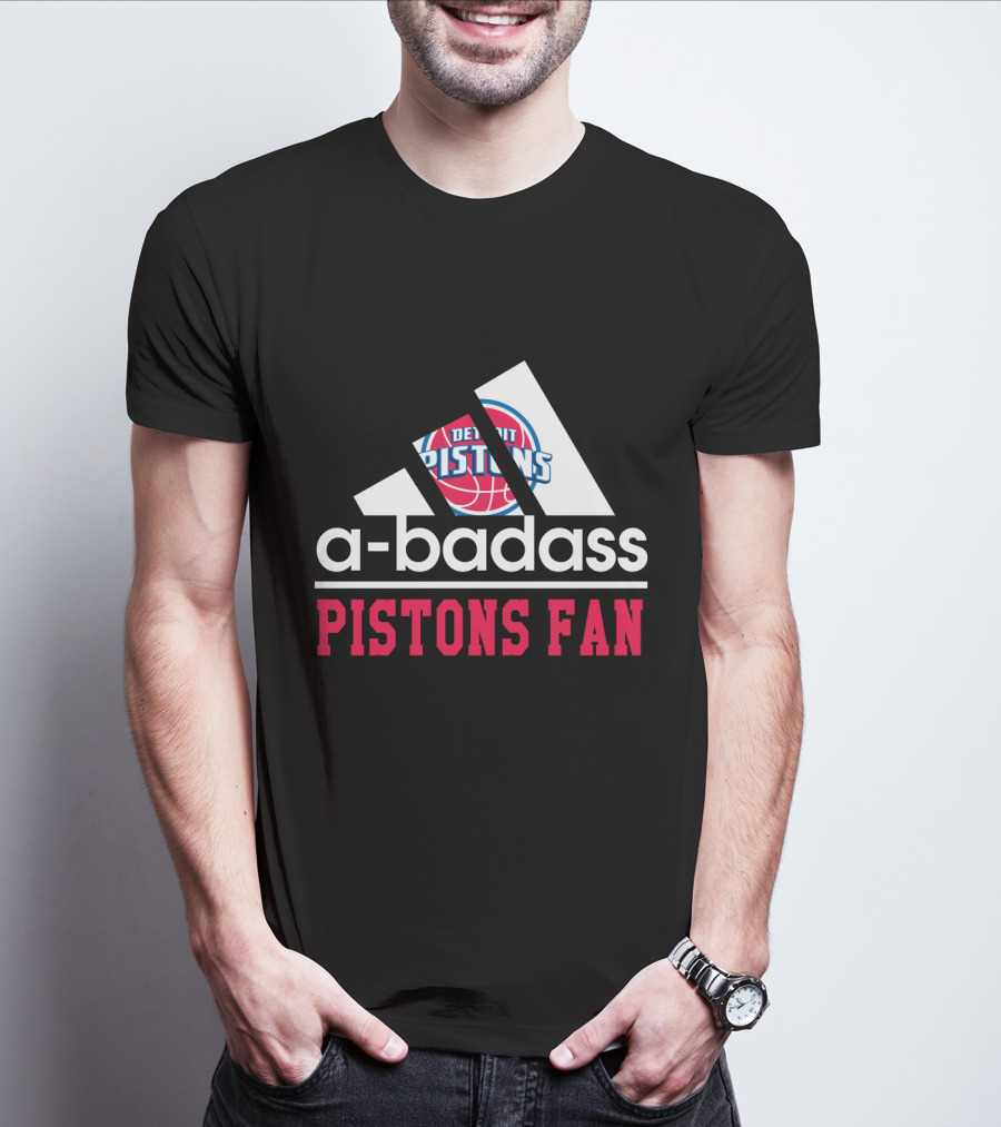 Detroit Pistons Logo A-Badass Pistons Fan T-Shirt