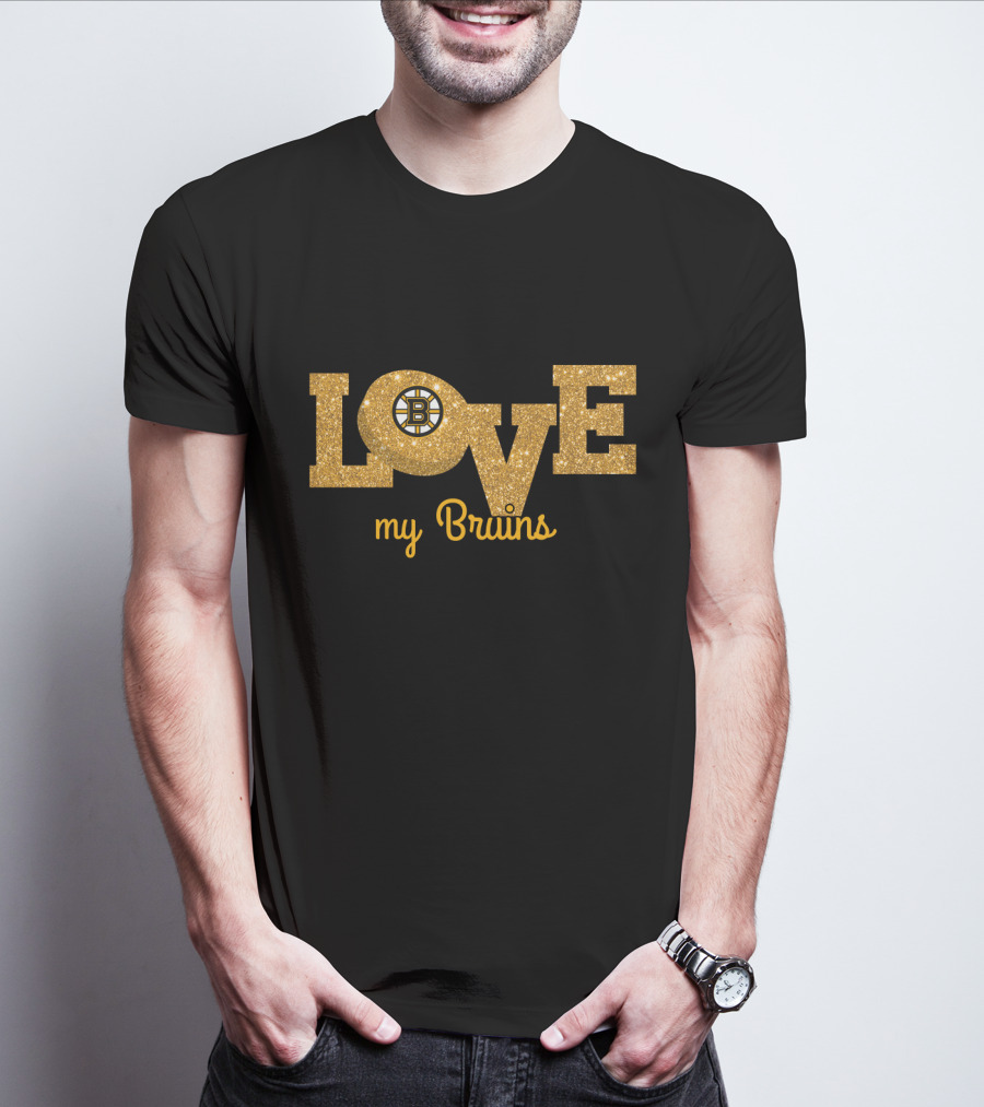Glitter Love My Bruins Boston Fans T-Shirt