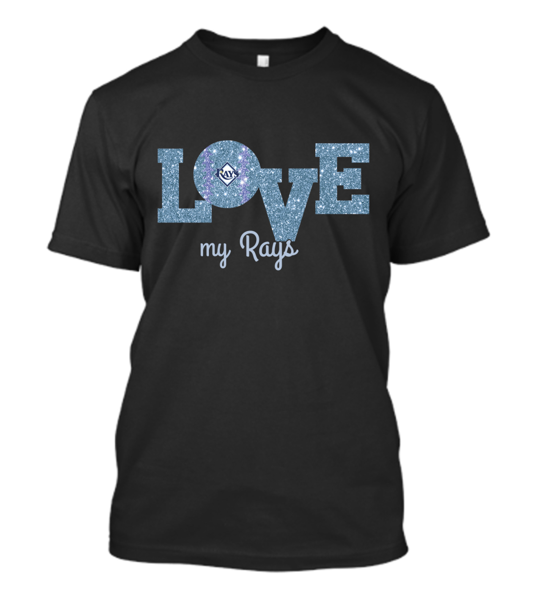 Glittery Love My Rays With Tampa Bay Rays T-Shirt