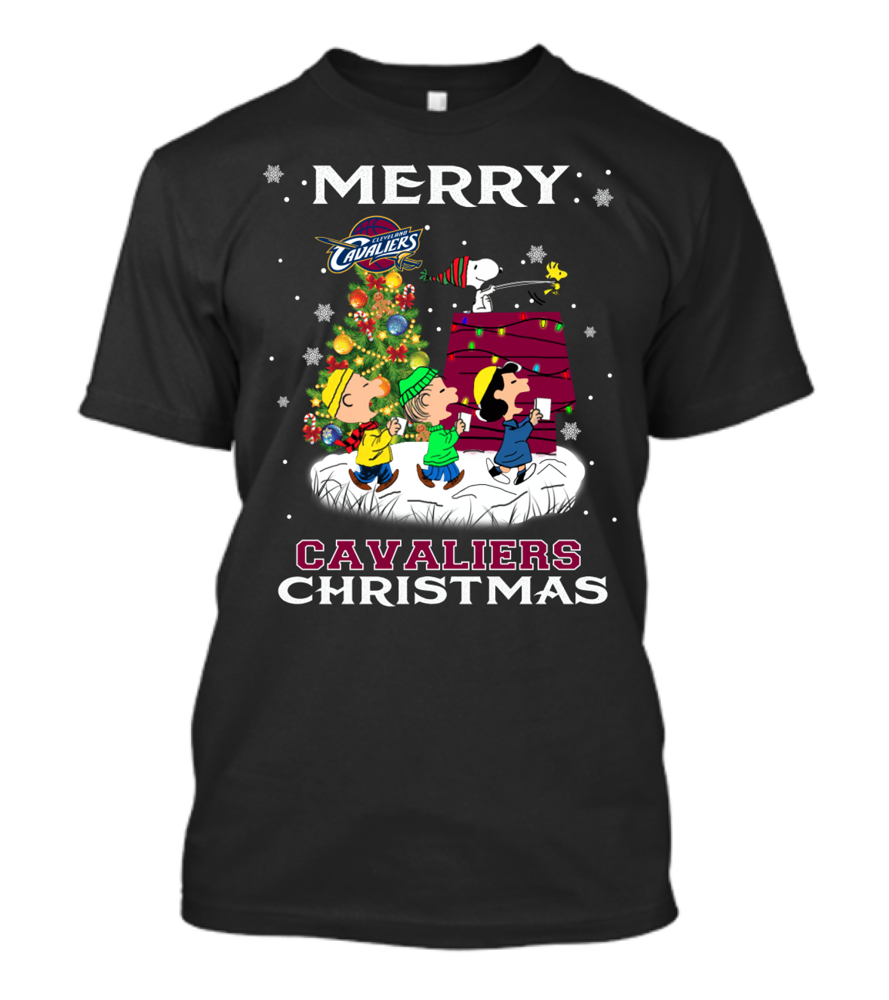 Merry Cavaliers Christmas Snoopy Peanuts Charlie Brown T-Shirt