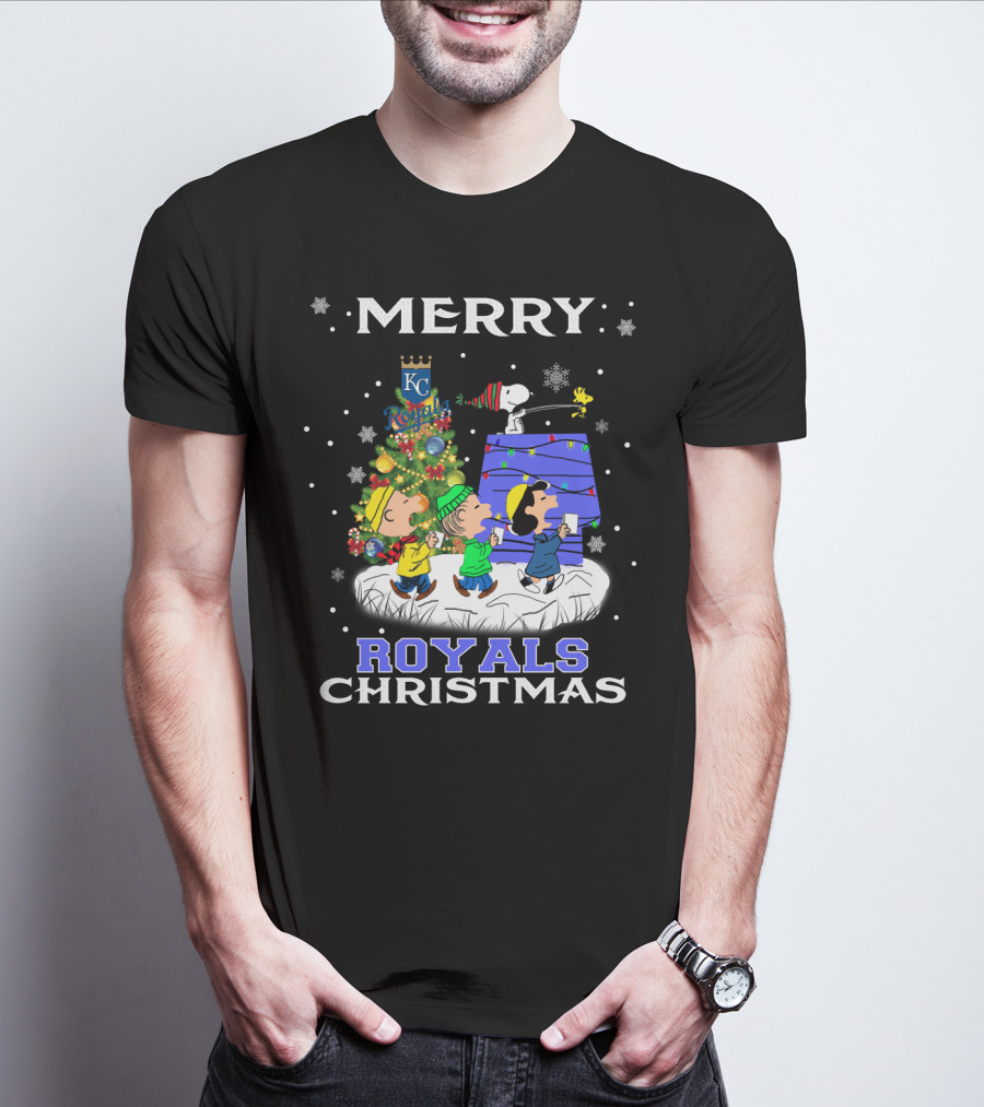 Merry Kansas City Royals Christmas Snoopy Fans T-Shirt