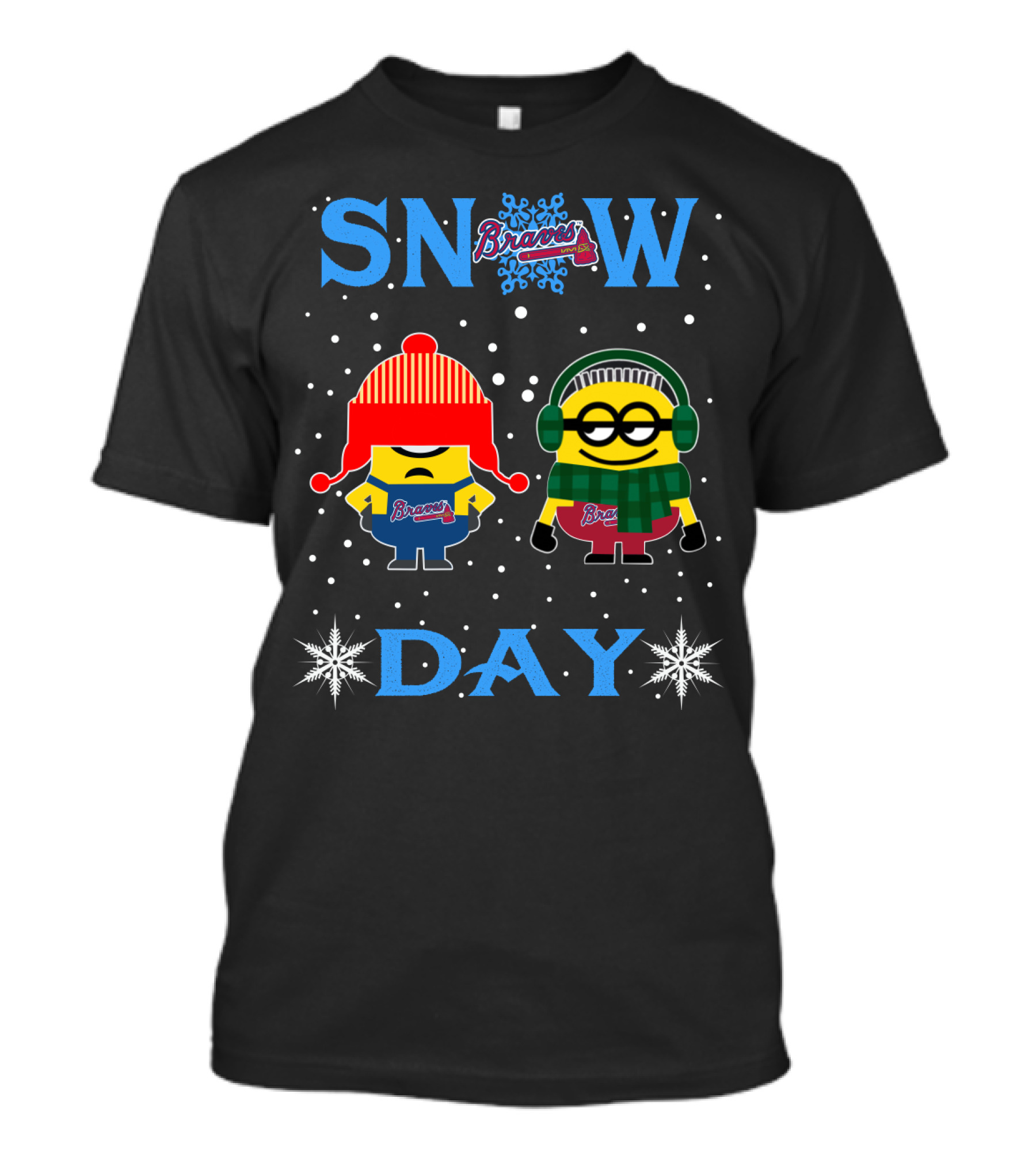 Braves Snow Day With Minions Fans T-Shirt