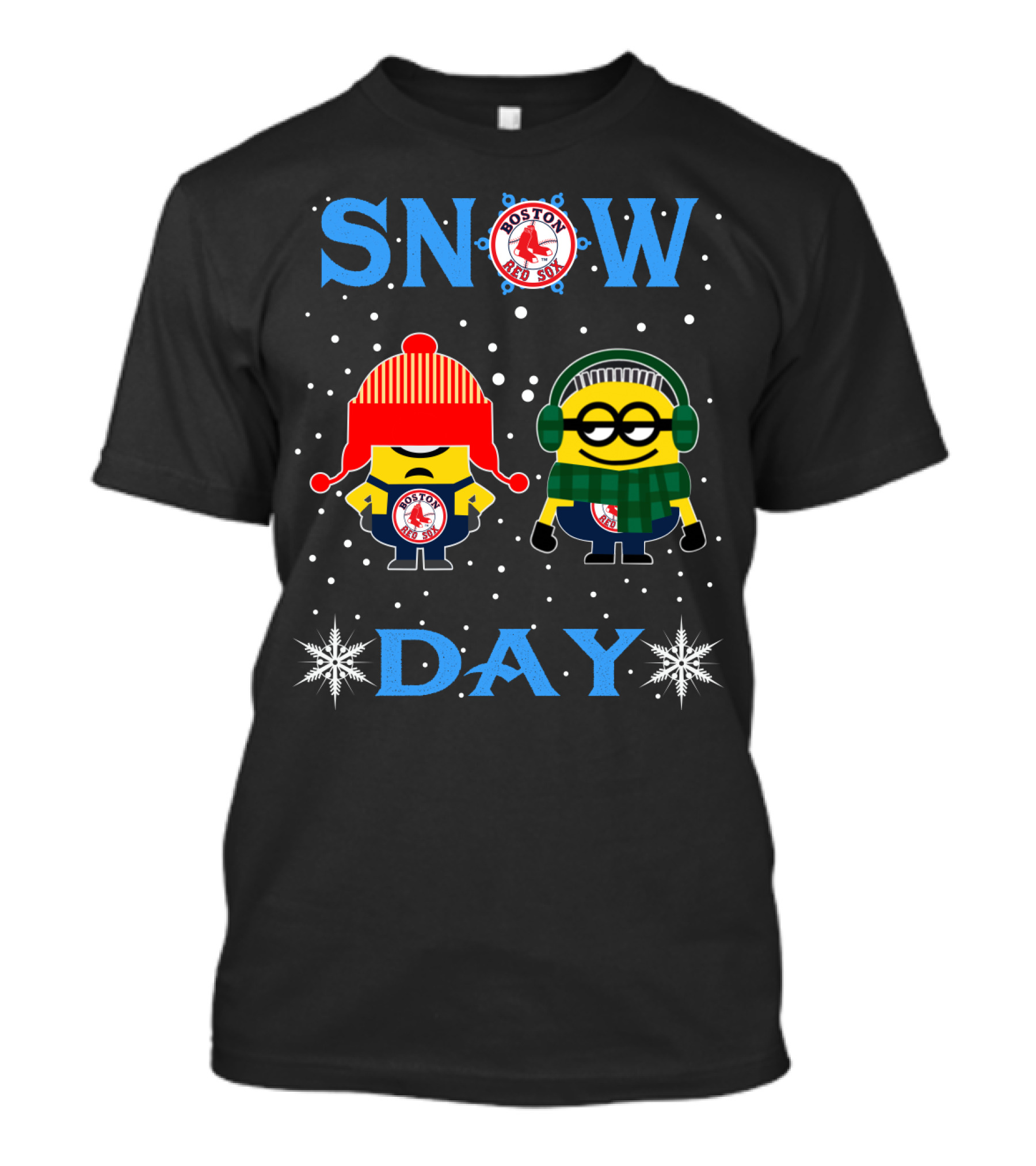 Snow Day Boston Red Sox Minion Fans Winter Fun T-Shirt
