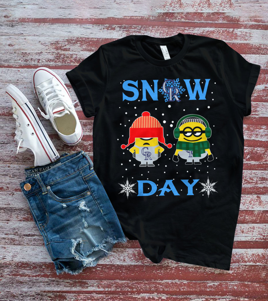 Snow Day For Colorado Rockies Minion Fans T-Shirt