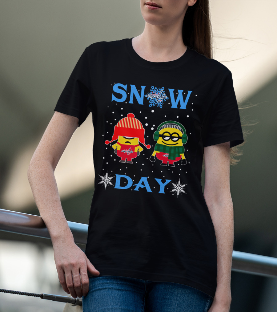 Snow Day Washington Capitals Minion Winter Fun T-Shirt