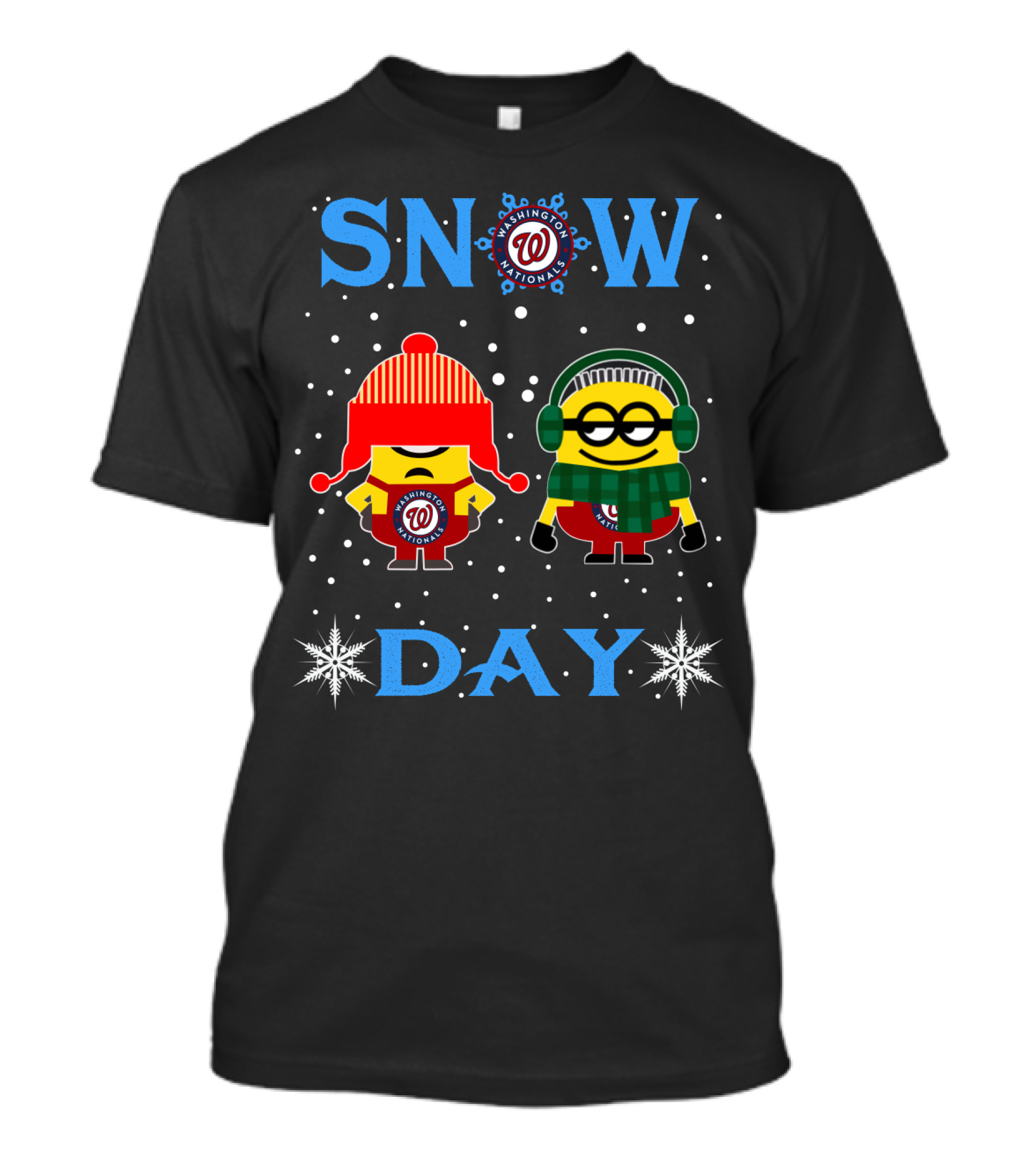 Washington Nationals Snow Day Featuring Minions Winter Theme T-Shirt